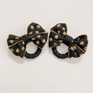 Polka Dot Circle Bow Earrings